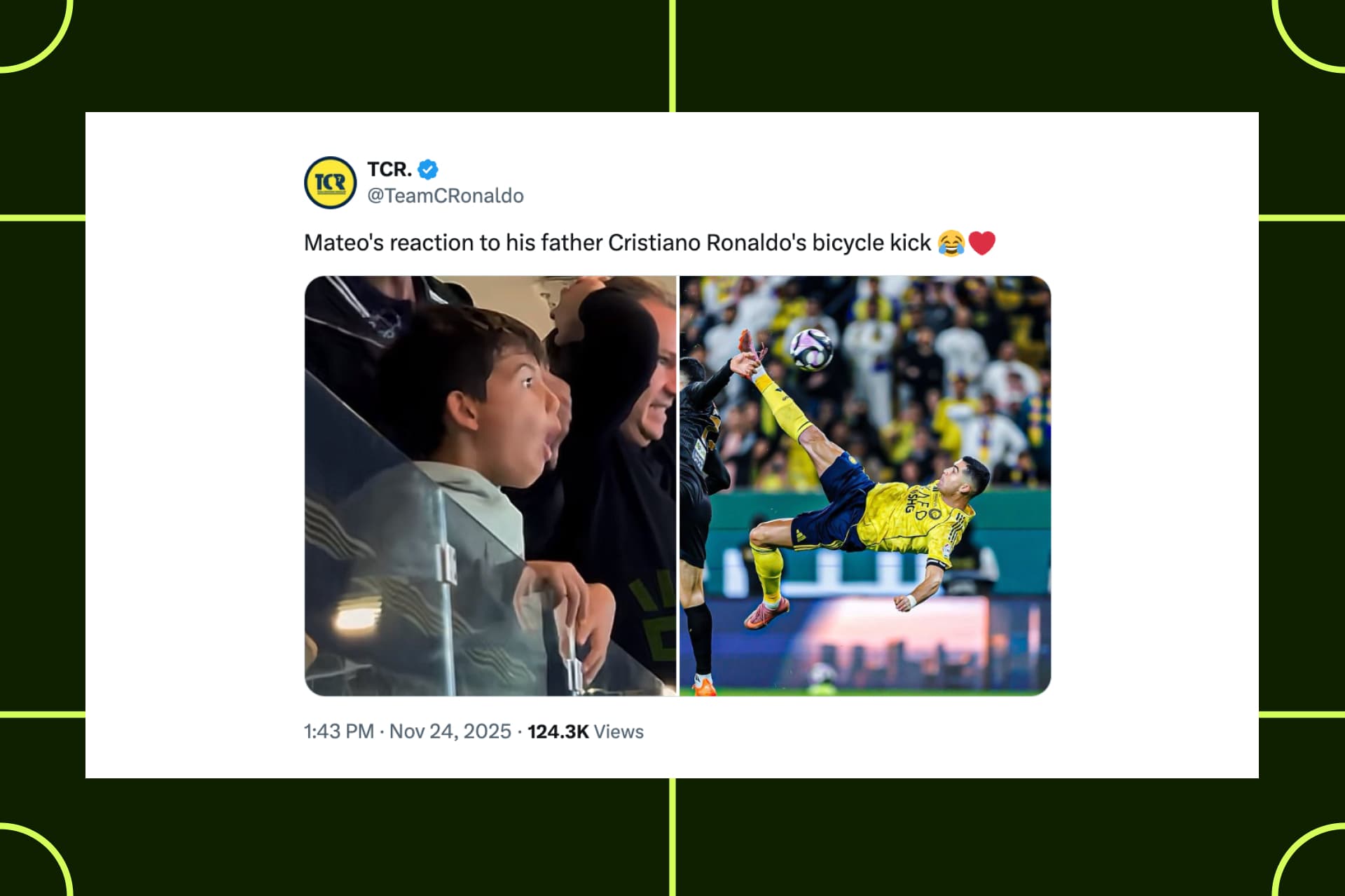 Ronaldo bicycle kick reaction