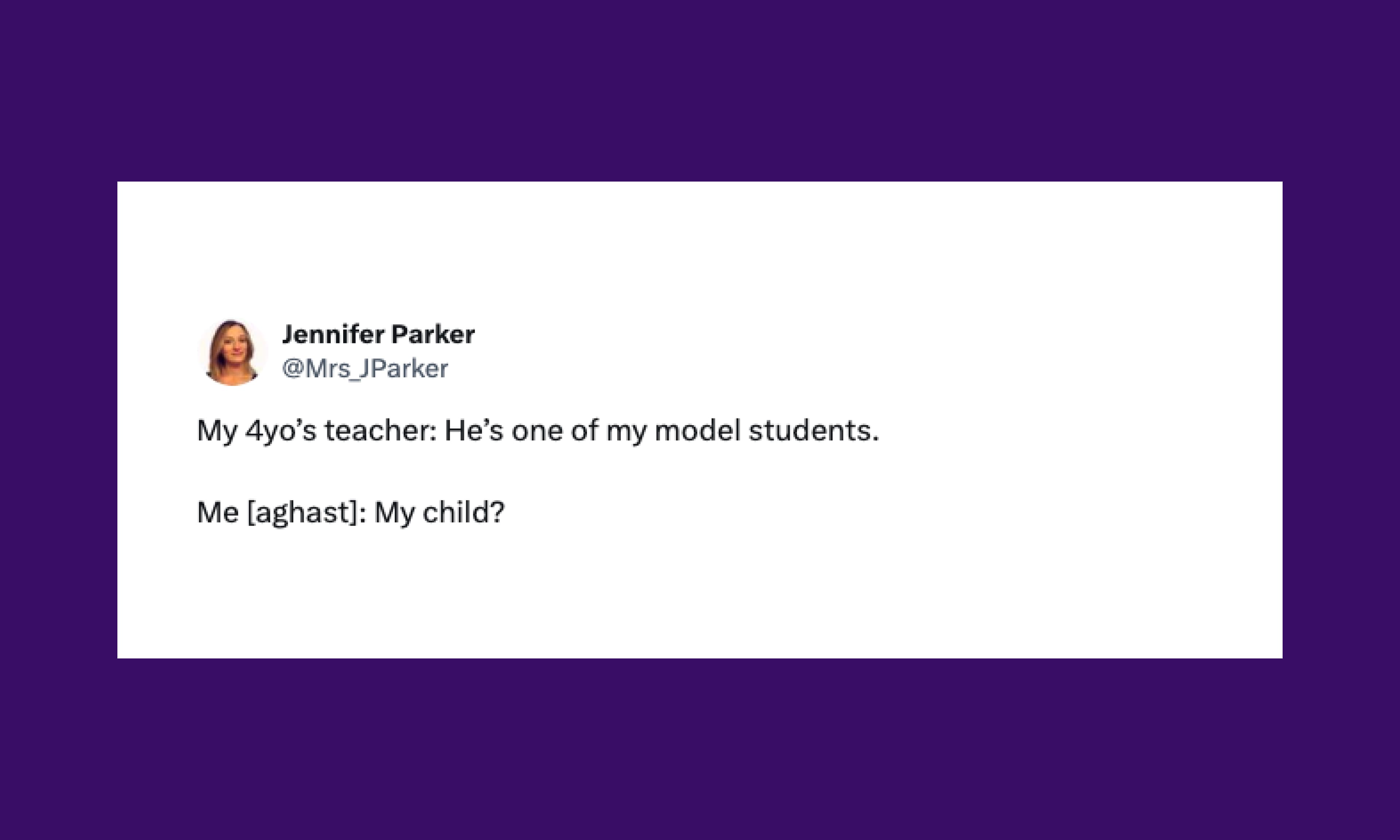 tweet from jennifer parker