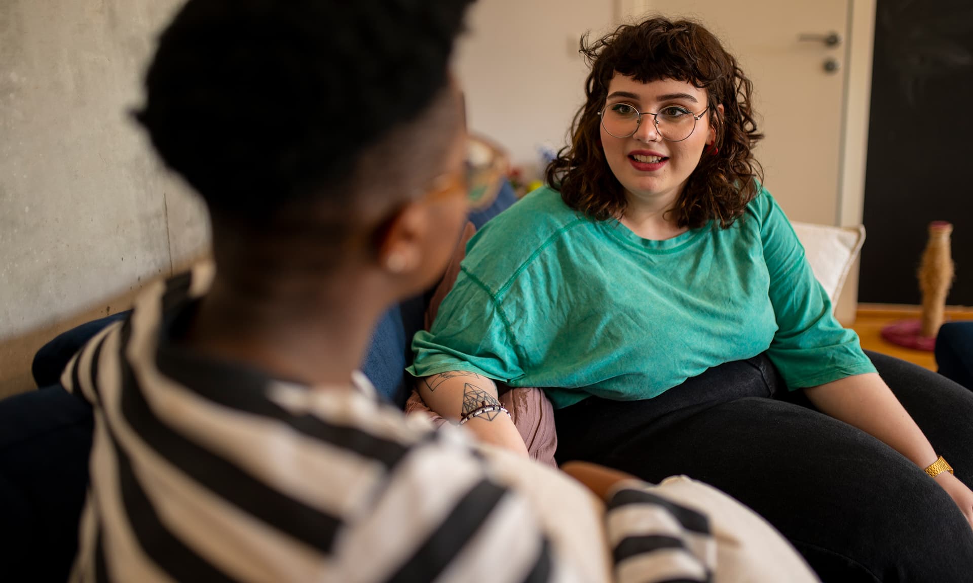 Two friends hanging out