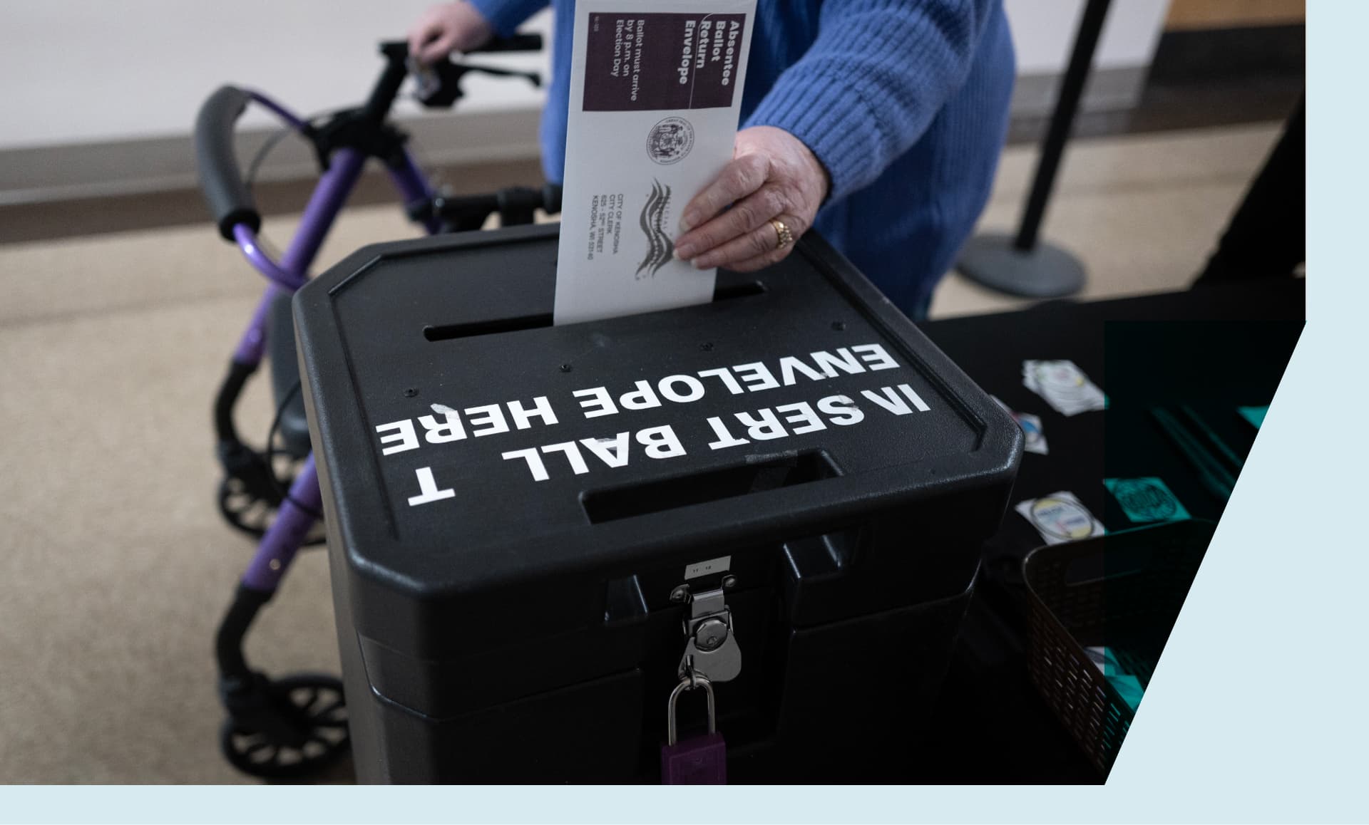 Voter at ballot box