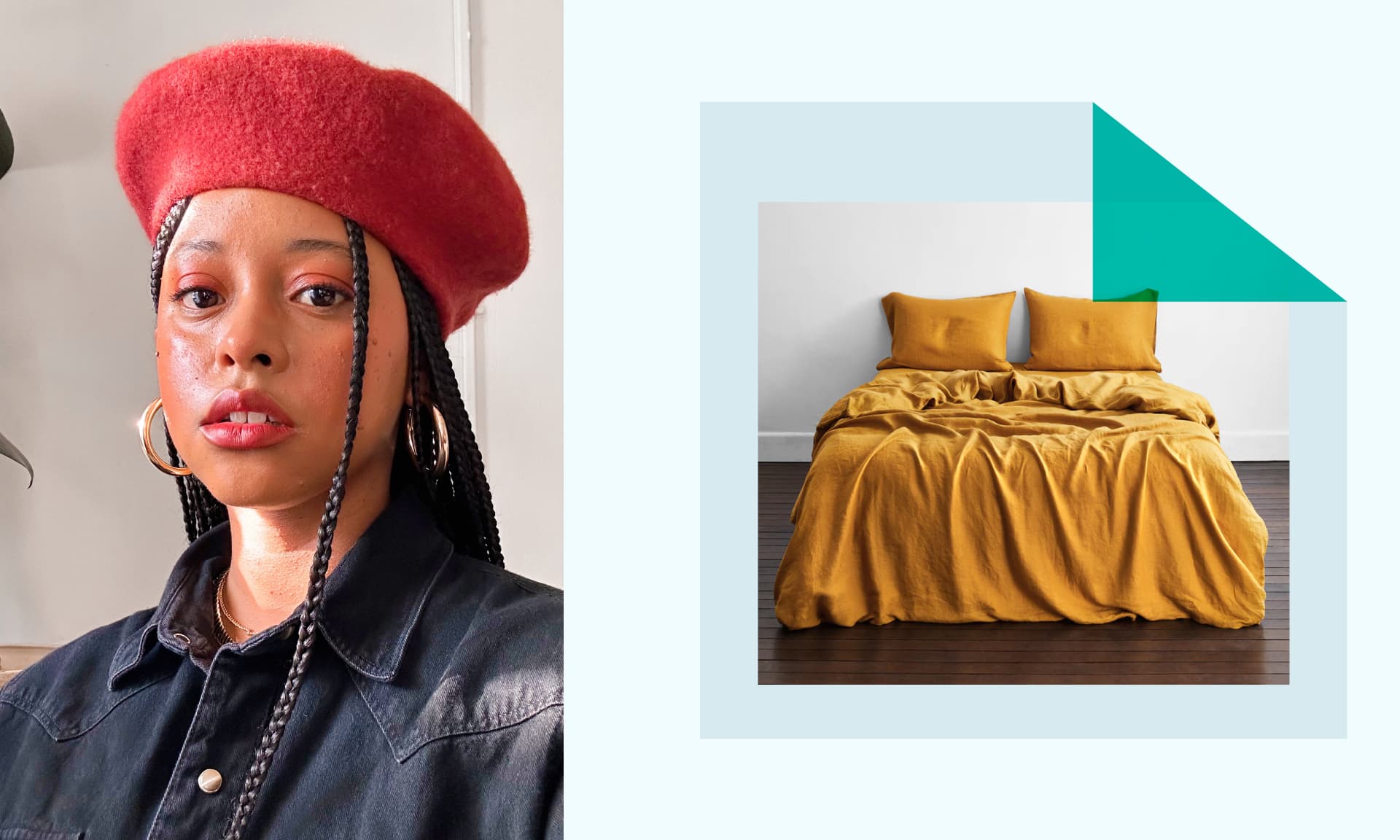 Candace Reels headshot and BedThreads image