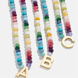 BaubleBar Semi-Precious Block Initial Necklace