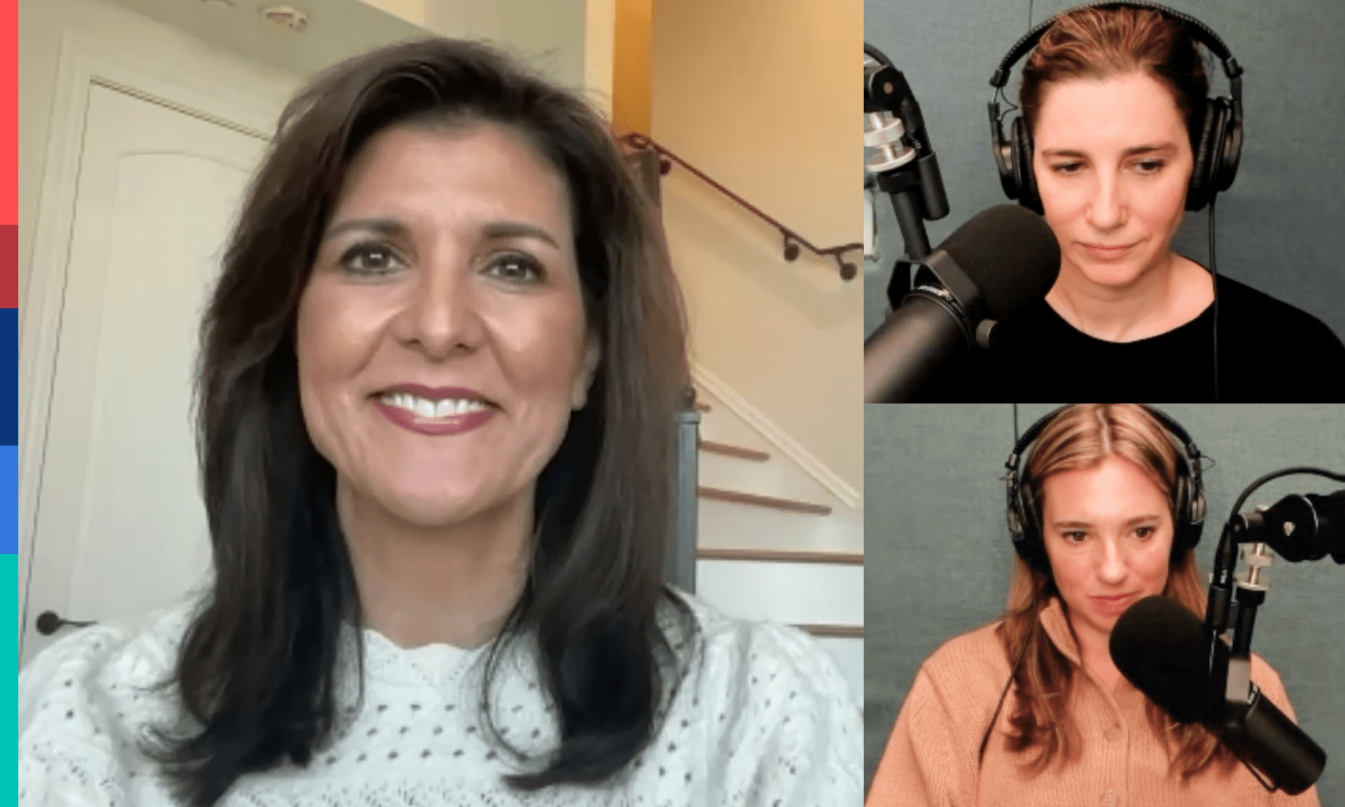 screenshot of nikki haley on podcast with carly zakin and danielle weisberg