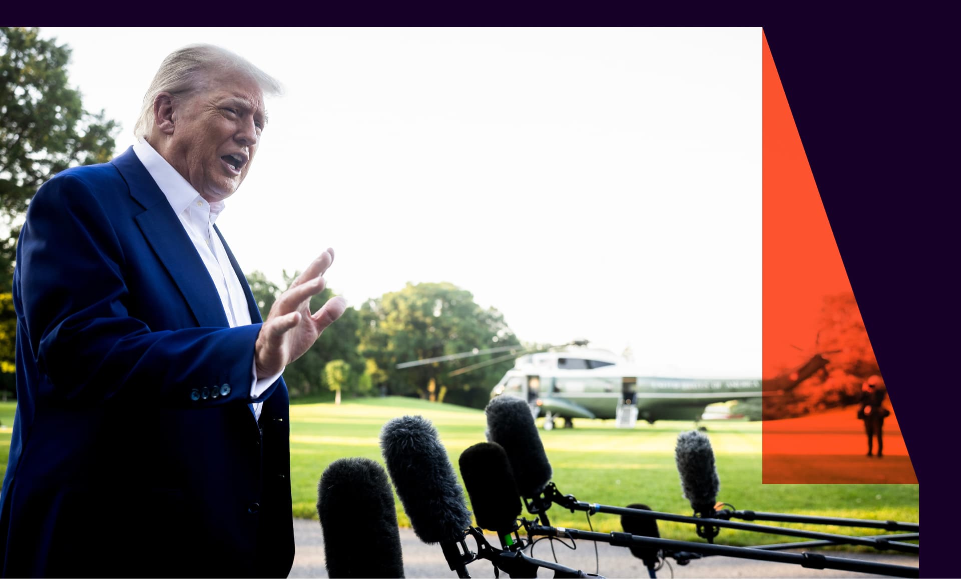 Trump talks to reporters